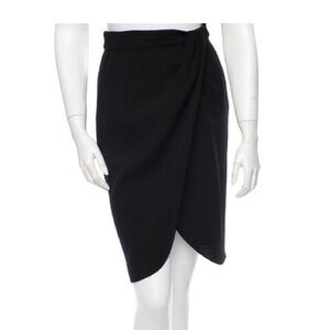 Valentino Black Gathered Knee-length Skirt